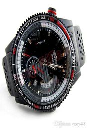 Fashion Men Brand Winner skeleton watch black silicone calendar second disc mechanical watch relojes de hombre252L9943552