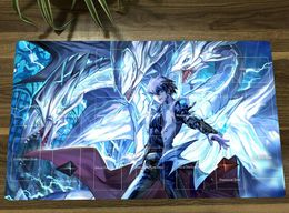 Pads NEW YuGiOh Playmat Kaiba Seto BlueEyes White Dragon Yugioh TCG CCG OCG Mat Mouse Pad With Zones + Free Bag Gift