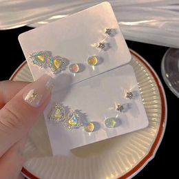 Stud Earrings Simple Colourful Round Love Heart Set For Women Girls Korean Cute Mini Butterfly Wedding Party Jewellery