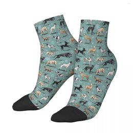 Men's Socks Green Geryhound Greyhounds Dog Ankle Male Mens Women Summer Stockings Polyester