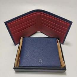 Red Wallet Credit Card Holder Men Wallets Brand Tote Bag Blue Leather Pocket Coin purse Short Cash Holder Crossbody Bag Box Includ270o
