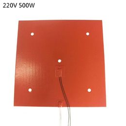 Scanning 235*235mm 220V 500W Silicone Rubber Heating Pad For 3D Printer Heating Bed
