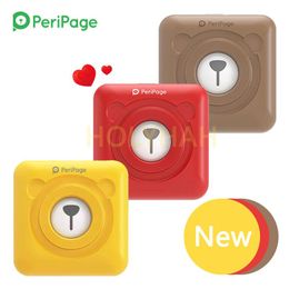 Printers New Peripage A6 Mini Portable Thermal Bluetooth Photo Printer Red Yellow Brown for IOS Android Phone AR Photo Birthday Gift