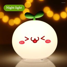 Night Lights Kawaii Light Colourful Soft Kid Bedside Lamp Cute Silicon USB Rechargeable For Bedroom Room Decor Cartoon