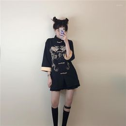 Women's Blouses Loli Cos Vintage Preppy Style Gothic Lolita Shirt Embroidery Chinese Button Victorian Kawaii Girl Top Coat