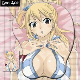 Rests Fairy Tail Lucy Heartfilia 3D Oppai Mouse pad with Gel Wrist Rest