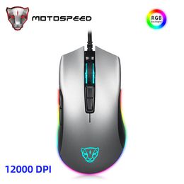 Mice Motospeed V70 Gaming Mouse 6400DPI 7Buttons RGB LED Backlight USB Wired Customise Macro Programming For Computer Notebook Laptop