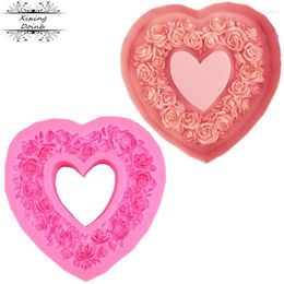 Baking Moulds DIY Heart Shape Rose Ring Silicone Mold Cake Decoration Tools Fudge Chocolate Wedding