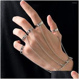 Chain Link Bracelets Cosysail Punk Geometric Wrist Bracelet For Women Men Sold Colour Finger Couple Emo Jewellery Gifts Psera Mujer 202 Dhrn1