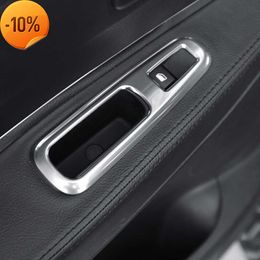 New 4PCS Silver Car Door Armrest Panel Handle Holder Window Lift Switch Button Cover Trim For Peugeot 3008 2009 - 2013 2014 2015