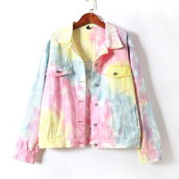 Women's Jackets Gradient Denim Jacket Female 2023 Autumn Spring Loose Jeans Coat Basic Ladies Top Bomber