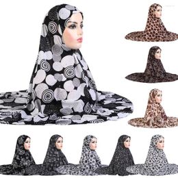 Ethnic Clothing Sequins Print Hijabs For Women Muslim One Piece Amira Instant Scarf Islamic Hijab Turban Pull On Ready Made Headscarf Shawl