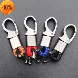 New Car Metal Waist Hanging Keyring Hand-woven Rope Remote Control Key Ring Lanyard for Keys Key Chain Accessories Car Gadget