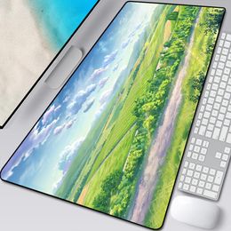 Rests Summer Landscape Art Gaming Mouse Pad Mousepad Gamer 900x400 Rubber Keyboard Mats Desk Pad Mat Table Mausepad Carpet