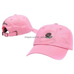 Ball Caps Wholesale Summer Fashion Embroidery Rose Adjustable Hip Hop Snapback Baseball Men Women Fitted Trucker Hats Drop Delivery Dhvxf