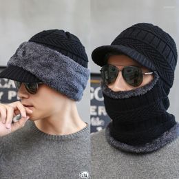 Hats Scarves Gloves Sets Winter Knitted Balaclava Beanie Hat Scarf Warm Cycling Ski Mask For Men Women Knit Neck Warmer With Fleece Lined