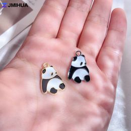 15pcs Enamel Charms Cute Pandas Charms Pendants For Jewellery Findings Supplies DIY Handmade Making Earrings Necklaces Accessories