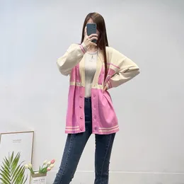 23-Women's jacket new S-ndro cardigan paired with romantic pink Boat Anchor knitted cardigan jacket