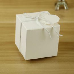 Gift Wrap 25pcs Square Kraft Boxes Candy Cookies Nougat Cake Box Packaging Baby Shower Wedding Favour Bake PackageGift