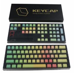 Accessories Thick PBT Dye Sub Keycaps Top Printed Fronts 108Key Gradient Rainbow Keycap For MX Switches Gaming Mechanical Keyboard