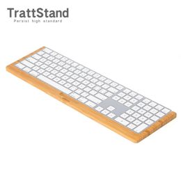 Stand Bamboo Wood Tray Stand Holder for Apple IMac Bluetooth wireless Magic Keyboard with Touch ID and Numeric Keypad A1843 A2520 case