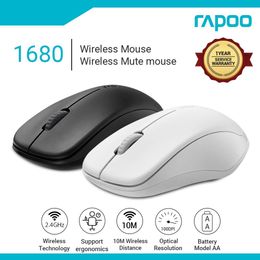 Mice RAPOO 1680 Wireless Mouse Ergonomic Mouse 1000 DPI Silent 3 Buttons For MacBook Cuomputer PC Tablet Laptop Mice Quiet 2.4G Mouse