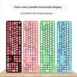 Combos Mixed Colour 2.4GHz Wireless Keyboard and Mouse Combo Set 104 Colourful keys with USB Receiver For Mac PC Laptop Desktop