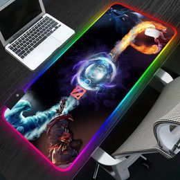 Rests RGB DOTA2 Gaming Mouse Pad Mousepad Large XL Keyboard Mouse Mat for Laptop LED Lighting Play Mat Anti slip Carpet Desk pad anime