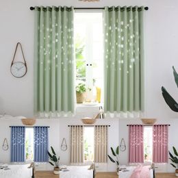 Curtain Hollow-Out Snowflake Curtains For Kids Bedroom Double Layer Grommet Blackout Window Light Blocking Home Living Room