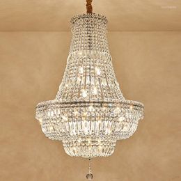 Pendant Lamps LED Crystal Chandelier Luxury 3 Colour Dimming Modern 85-265V Light For Indoor Living El Lobby Villa Decoration