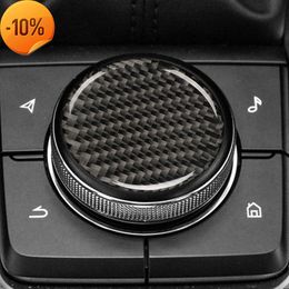 New 2Pcs Car Real Volume Button Cover Trim for Mazda CX-5 2017-2018 Auto Styling Carbon Fibre car accesories interior Decoration