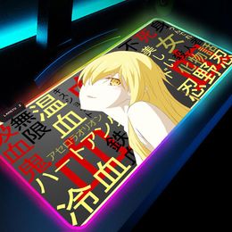 Rests Bakemonogatari Shinobu Oshino Rgb Large Gaming Mousepad Extended Pad Backlit Mat Gaming Mouse for Computer Desk Mat Mouse Mat