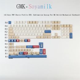 Accessories 142 Keys PPT Keycaps GMK Soyamilk Cherry DYESublimation Keycap For Mechanical Keyboard GK61 GH60 With 1.75U 2U Shift ISO