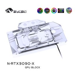 Cooling Bykski Water Block use for nVIDIA RTX3080 3090 Reference Edition GPU Card / Copper Block / Backplate RGB AURA