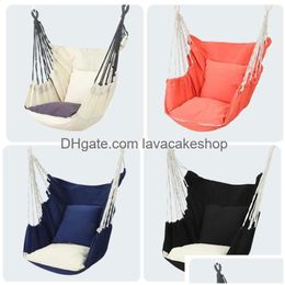 Cushion/Decorative Pillow Hammock Hanging Chair Swing Seat With Thickened Cushion And For Indoor Outdoor Swinging Safety Drop Delive Dhaxi