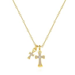 Luxury Brand Designer Pendant Necklaces Men Women Hip Hop Cross Necklace 18K Gold Plated Diamond Chain HipHop Fashion Gift Jewellery Accessories