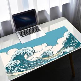 Pads Japan The Great Wave of Kanagawa Art Mouse Pad Large Computer Gaming Accessories Mousepad Gamer Rubber Keyboard Laptop Desk Mat