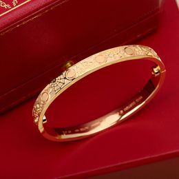 2024 Luxury excellent quality V gold material charm wide punk band bracelet in gold Colour plated have box stamp PS5177