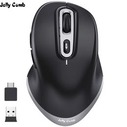 Mice Jelly Comb Type C Wireless Mouse for MacBook Laptop Computer Mouse USB 2.4GHz Ergonomic Mice Adjustable 2400DPI Gaming Mouse