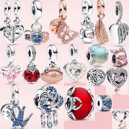 New 2023 High Sale S925 Sterling Silver Jewellery charm heart bead Mouse fit Designer pandora original Bracelet For women Jewellery gift