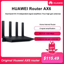 Routers NEW Huawei WiFi AX6 Dual band Four external high gain antennas 8 channel signal mesh WiFi 6+ 7200Mbps 5GHz wifi router repeater