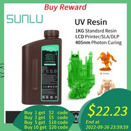 Scanning SUNLU UV Resin Photopolymer Resin 405nm 1kg Resin LCD UVCuring Resin Standard 3D Printer Photopolymer Resin LCD 3D Printing