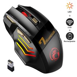 Mice RGB Wireless Mouse Gamer Computer Mouse Ergonomic Gaming Mouse Silent Rechargeable Mouse Wireless USB Mouse For Laptop PC