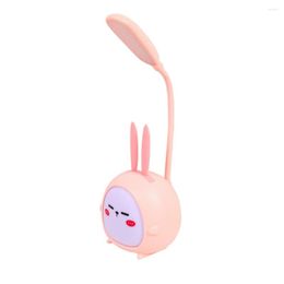 Table Lamps Portable LED Desk Lamp Foldable Light Cute Cartoon Reading Eye Protective Night Pink