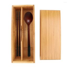 Storage Bottles Cutlery Box Wooden Drawer Organizer Tray Multi-Functional Chopsticks Tableware Container For Travel