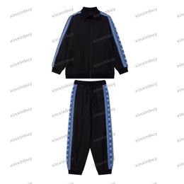 xinxinbuy Men designer Coat Jacket Paris Jacquard Letter embroidery Ribbon sets cotton tracksuit long sleeve women blue black white XS-XL