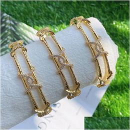 Bangle 3Pcs Fashion Geometric For Women Goth Charm Bracelets Bangles Set Mujer Femme Jewellery Couple Gift Drop Delivery Dhexf