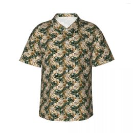 Men's Casual Shirts Men's Short-sleeved Jungle Plant Shirt Beach Clothes Personality Tops