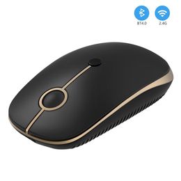 Mice SeenDa Bluetooth Wireless Mouse Dual Mode Wireless USB Mouse Slim Silent Optical Mouse for Laptop/PC/MacBook Pro/Tablet/iPad