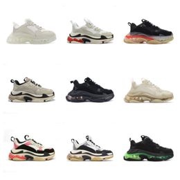 23S triple s mens women designer casual shoes b30 platform sneakers clear sole black bottom white grey red pink red Royal Neon Green dhgate trainers Tennis Hiking shoe